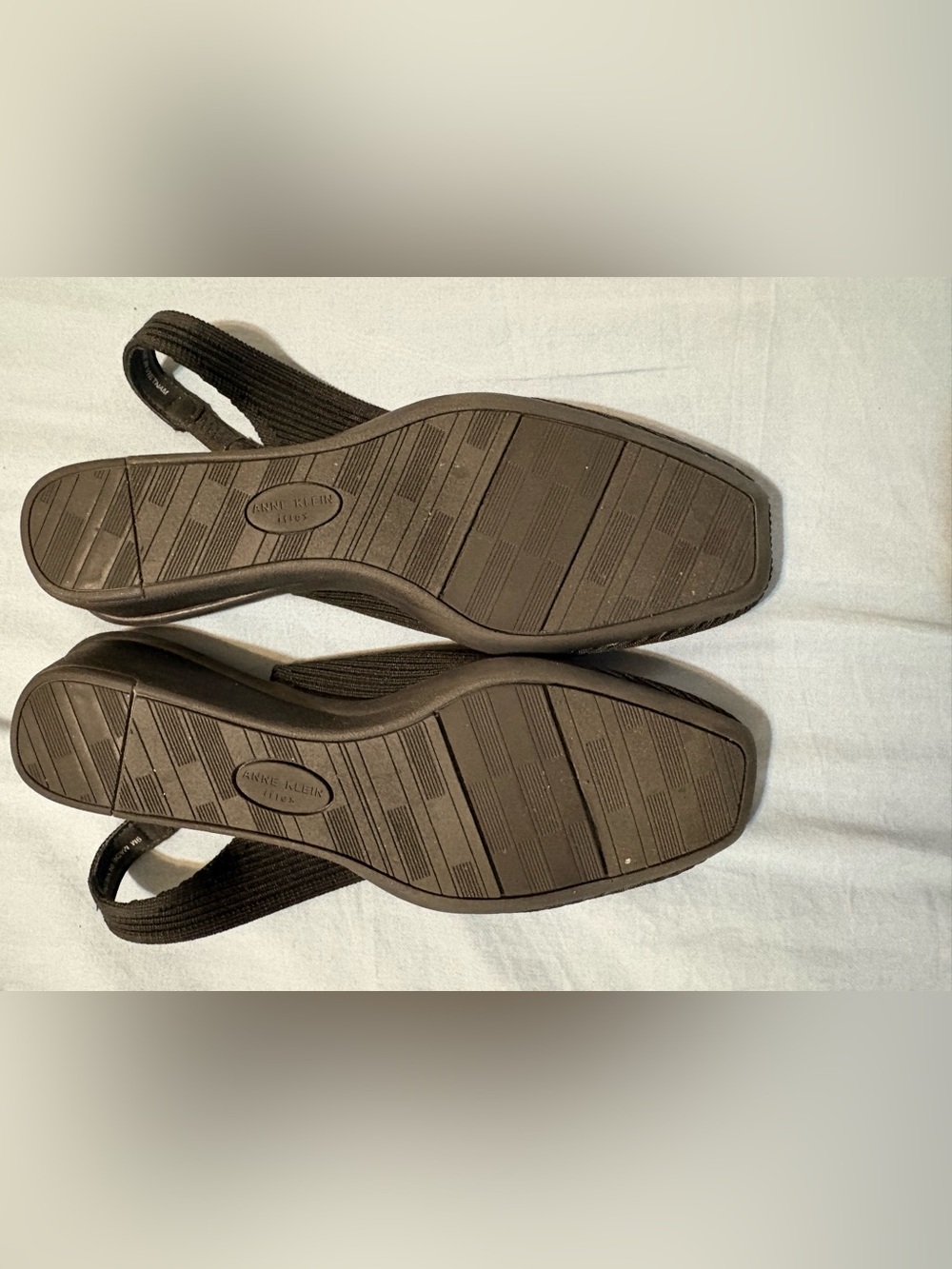 Anne Klein Black Ribbed Slingback Flats - Picture 3 of 4
